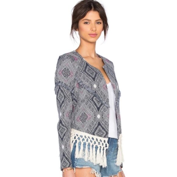 Rory Beca Anthropologie Revolve Bikes Jacket Fringe Hippie Bohemian Size XS Boho - Picture 2 of 14